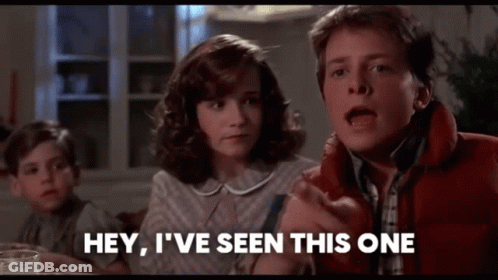 A Group Of People Are Sitting At A Table And One Of Them Is Saying Hey I 'Ve Seen This One . GIF