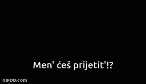 A Group Of People Are Sitting At A Table With Laptops And The Words Men ' Ces Prijetit GIF