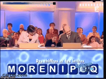 A Group Of People Are Sitting At A Table With The Word Morenipq On It GIF