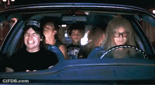 A Group Of People Are Sitting In A Car With One Man Wearing A Hat That Says Sydney Hill . GIF