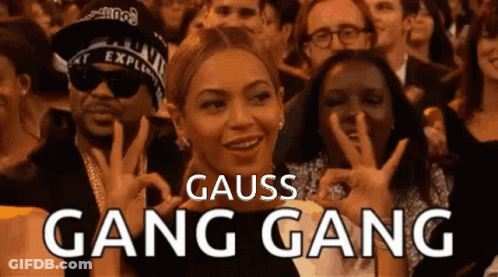 A Group Of People Are Sitting In A Crowd With The Words Gang Gang On The Bottom GIF