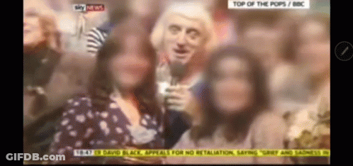 A Group Of People Are Sitting In Front Of A Tv Screen That Says Top Of The Pops / Bbc GIF