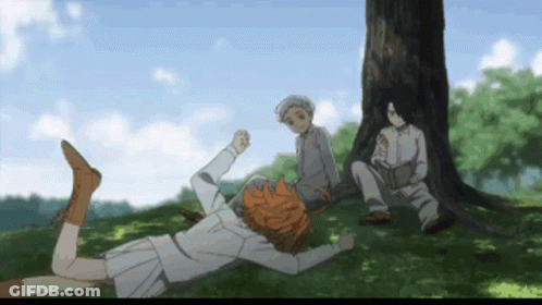 A Group Of People Are Sitting Under A Tree In A Park . GIF