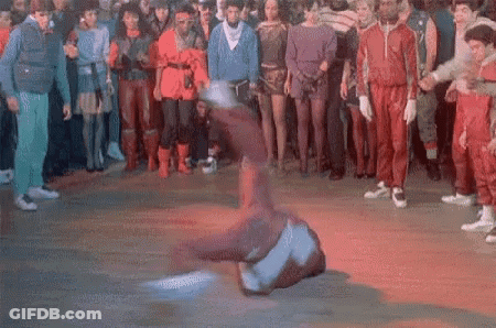 People Watching Person Do Dance Trick GIF