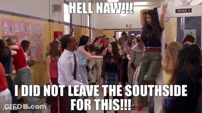A Group Of People Are Standing In A Hallway With A Sign That Says Office 4 . GIF