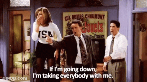A Group Of People Are Standing In A Room With A Sign That Says Jouets On It . GIF