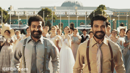 A Group Of People Are Standing In Front Of A Building That Says " Council House " GIF