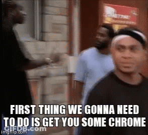 A Group Of People Are Standing In Front Of A Building With The Caption First Thing We Gonna Need To Do Is Get You Some C GIF