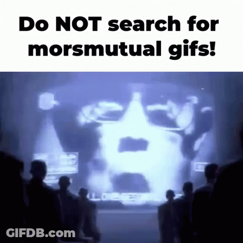 A Group Of People Are Standing In Front Of A Screen That Says Do Not Search For Morsmutual GIF