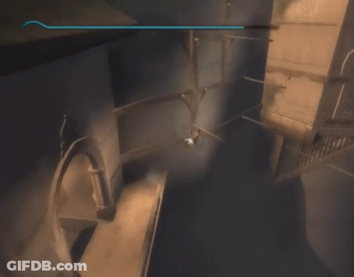 A Group Of People Are Standing On Top Of A Building In A Video Game Scene GIF