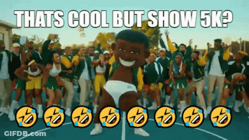 A Group Of People Dancing On A Basketball Court With The Caption That 'S Cool But Show 5K GIF