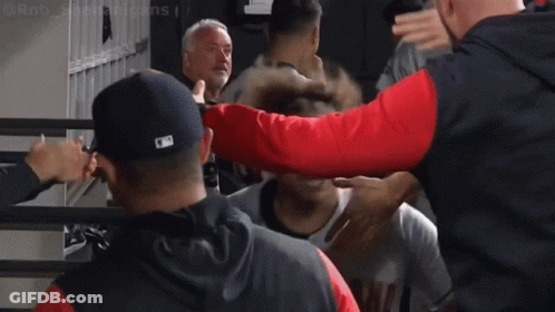 A Group Of People Giving Each Other High Fives With The Words " I Want " On The Bottom GIF