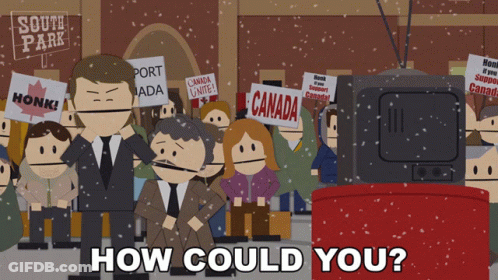 A Group Of People Holding Signs That Say Honk Canada GIF