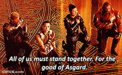 Group Kneeling For Asgard's Good GIF