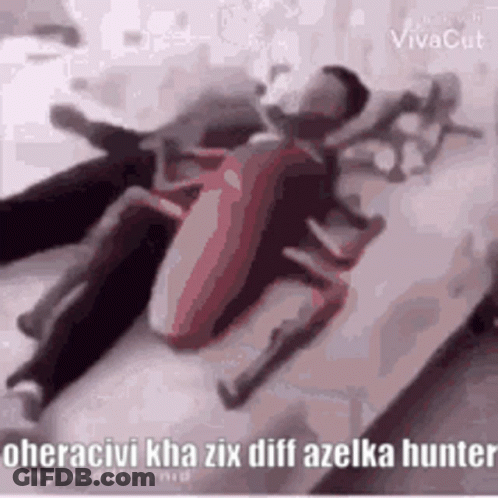 A Group Of People Laying On Top Of Each Other On A Bed With A Cockroach . GIF