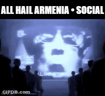 People Looking At Screen Saying All Hail Armenia GIF