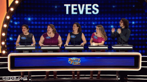 A Group Of People On A Family Feud Show GIF