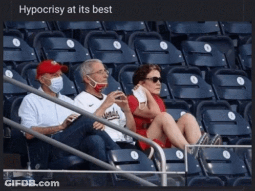 A Group Of People Sitting In A Stadium With Hypocrisy At Its Best GIF