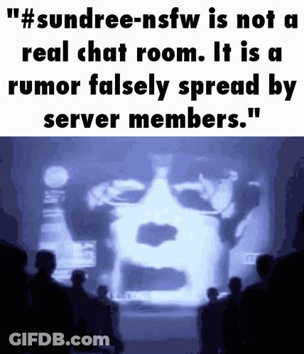 A Group Of People Sitting In Front Of A Screen That Says " # Sundree-Nsfw Is Not A Real Chat Room . GIF