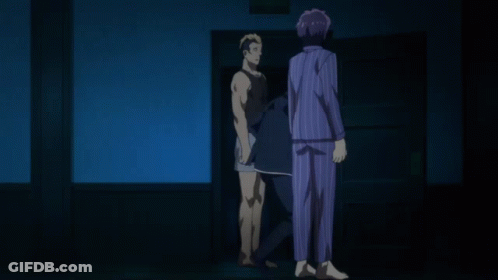 A Group Of People Standing In A Dark Room With A Girl Holding A Sword GIF