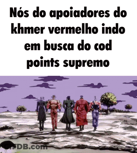 A Group Of People Standing In A Field With The Words Nos Do Apoiadores Do Khmer Vermelho Indo Em Busca Do Cod Points Sup GIF
