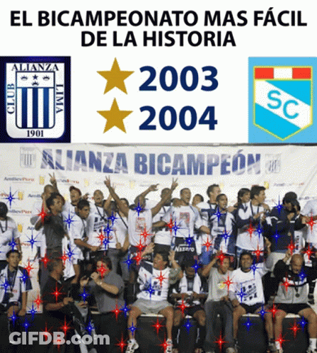People Standing In Front Of El Bicampeonato Mas Facil Banner GIF