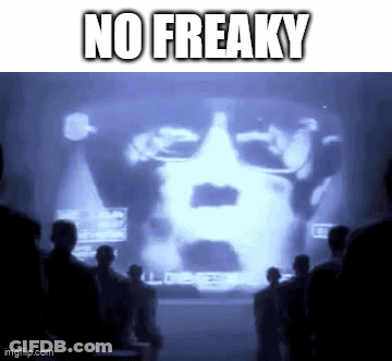 Group Of People In Front Of No Freaky Screen GIF