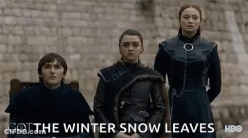 A Group Of People Standing Next To Each Other In Front Of A Stone Wall . GIF