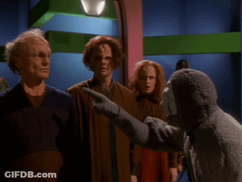 A Group Of People Standing Next To Each Other With A Caption That Says He 'S Already Banned Two Of Our Colleagues GIF