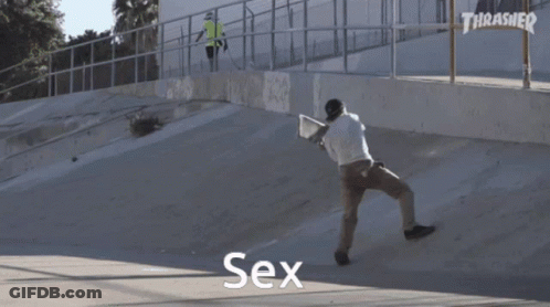 A Group Of People Standing Next To Each Other With The Word Sex In The Middle GIF