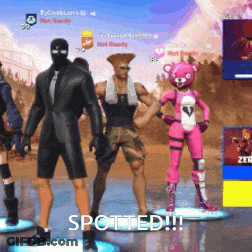 A Group Of People Standing Next To Each Other With The Word Spotted On The Bottom GIF