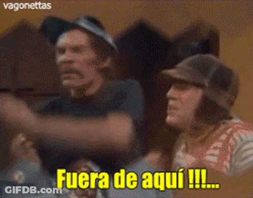 A Group Of People Standing Next To Each Other With The Word Vagonettas On The Bottom Right GIF