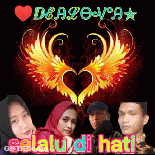A Group Of People Standing Next To Each Other With The Words Selalu Di Hati GIF
