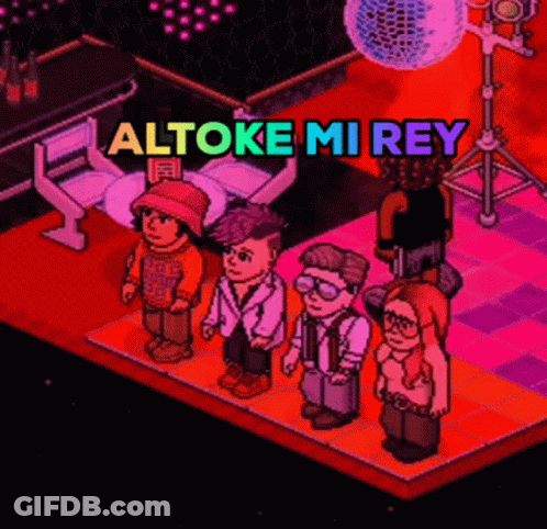 A Group Of People Standing On A Stage With Altoke Mi Rey Written On The Bottom GIF