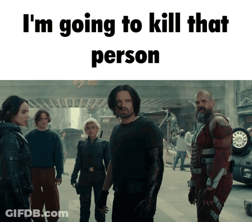 Group Of People On Street With Kill Threat Text GIF