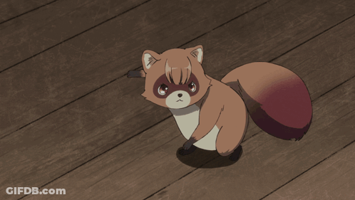 A Group Of People Standing On A Wooden Deck Including A Pig GIF
