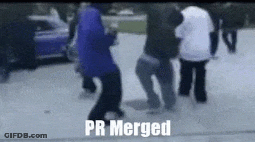 A Group Of People Walking In The Snow With The Words Pr Merged On The Bottom Right GIF