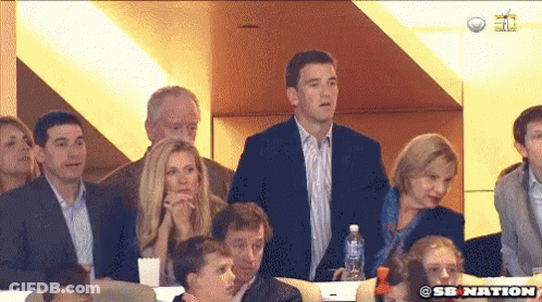 A Group Of People Watching A Game With Sb Nation Written On The Bottom Of The Screen GIF