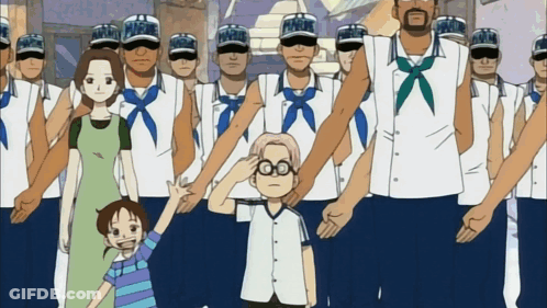 A Group Of People Wearing Hats That Say Marine GIF
