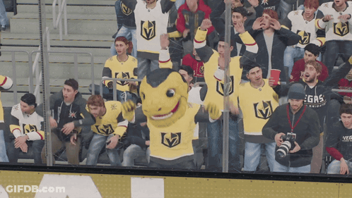 A Group Of People Wearing Vegas Knight Jerseys GIF
