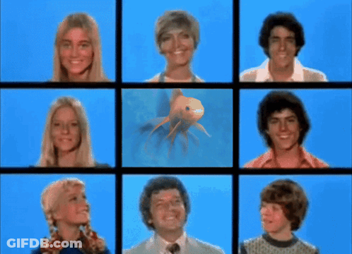 A Group Of People With A Fish In The Middle GIF