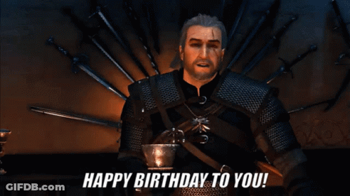 A Group Of People With The Words Happy Birthday To You On The Bottom Right GIF