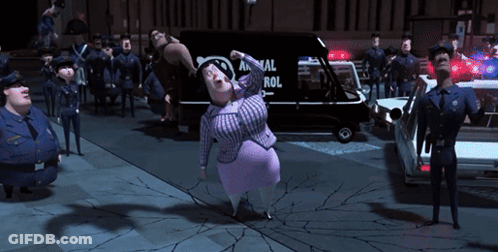 A Group Of Police Officers Standing In Front Of A Van That Says Animal Control GIF