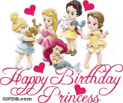 A Group Of Princesses Are Standing Next To Each Other On A White Background . GIF
