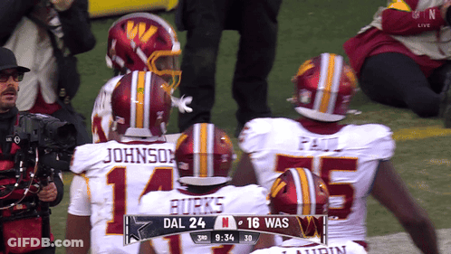A Group Of Redskins Football Players Including Burks And Johnson GIF