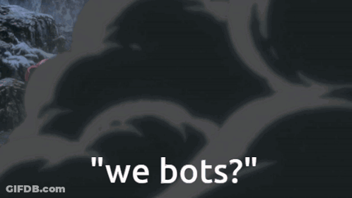 A Group Of Robots With The Words " We Bots " Written On The Bottom GIF