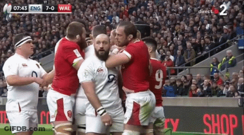 A Group Of Rugby Players On A Field With The Numbers 7 And 9 On Their Jerseys GIF