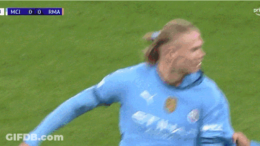 A Group Of Soccer Players Are Celebrating A Goal With The Score Of 1-0 GIF