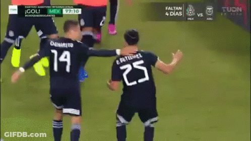 A Group Of Soccer Players Are On A Field And One Of Them Has The Number 25 On His Jersey . GIF