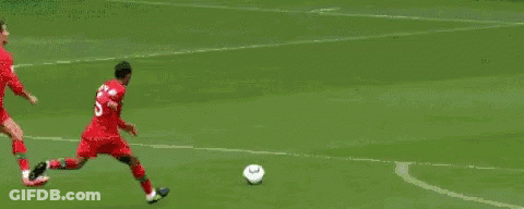 A Group Of Soccer Players Are Playing A Game On A Field With A Hyundai Sign In The Background . GIF
